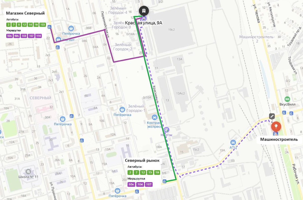 Схема маршрутов к кабинетам